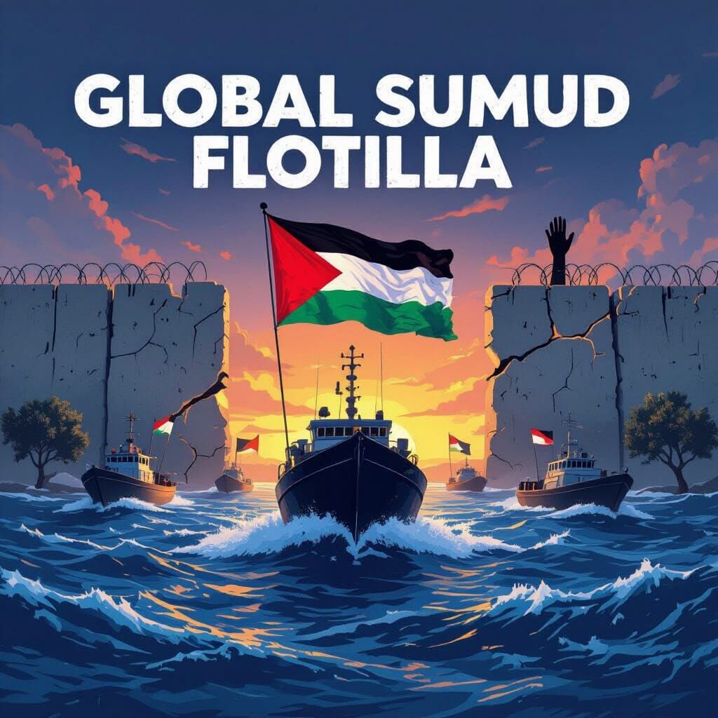 Global Sumud Flotilla: Palestinian Flag Ship & Blockade