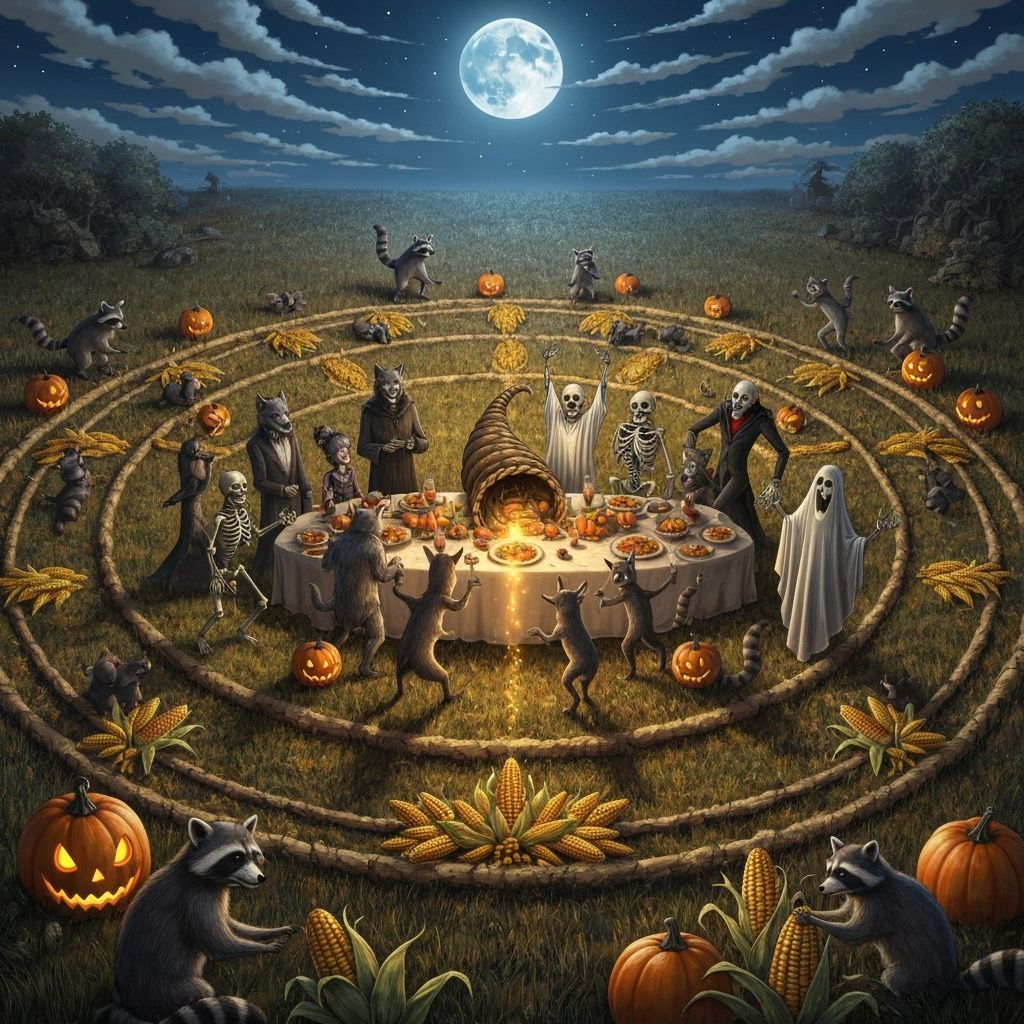 Secret Harvest Festival in Crop Circle with Mythical Creatur...