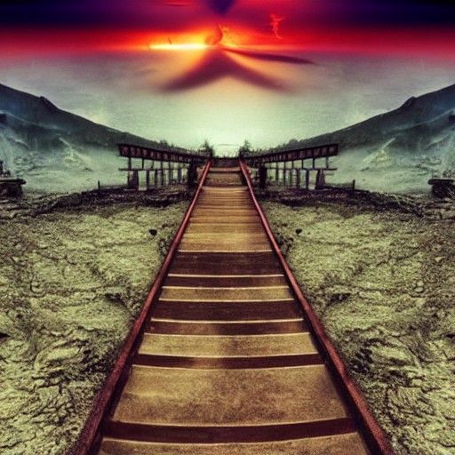 Surreal Bridge Between Heaven and Hell