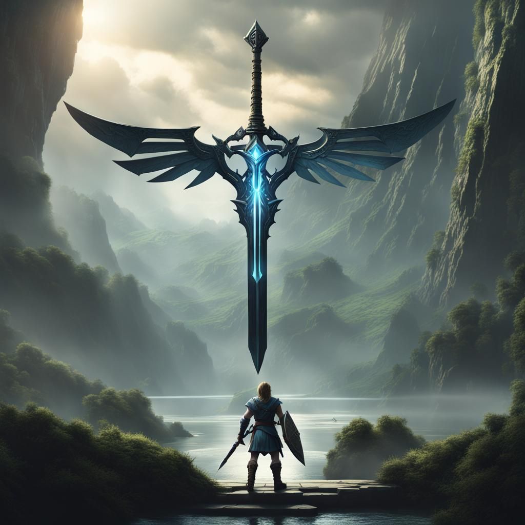 Muscular Link with Master Sword Digital Painting