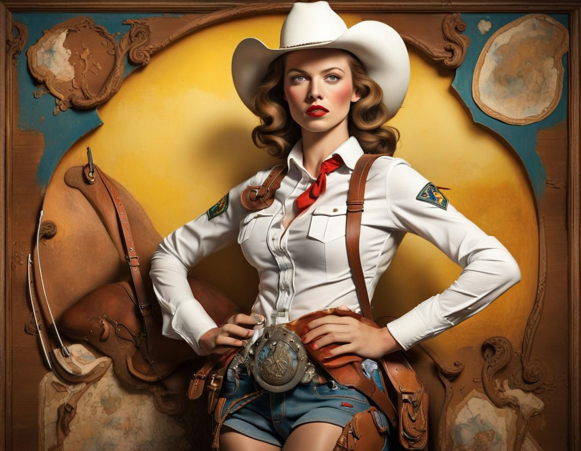 1930s Pinup Cowgirl in National Geographic Style