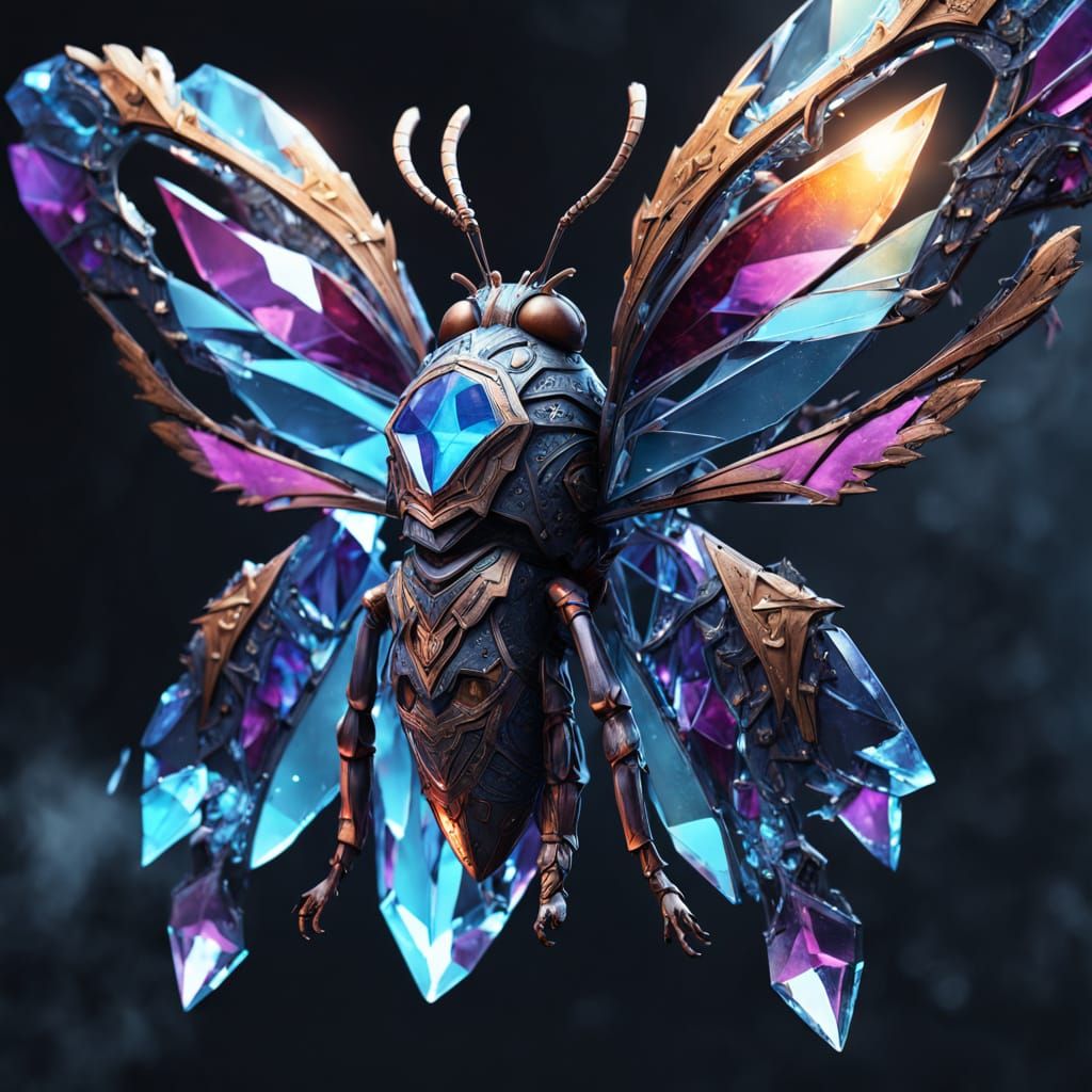Crystal Insect in Dark Fantasy Style