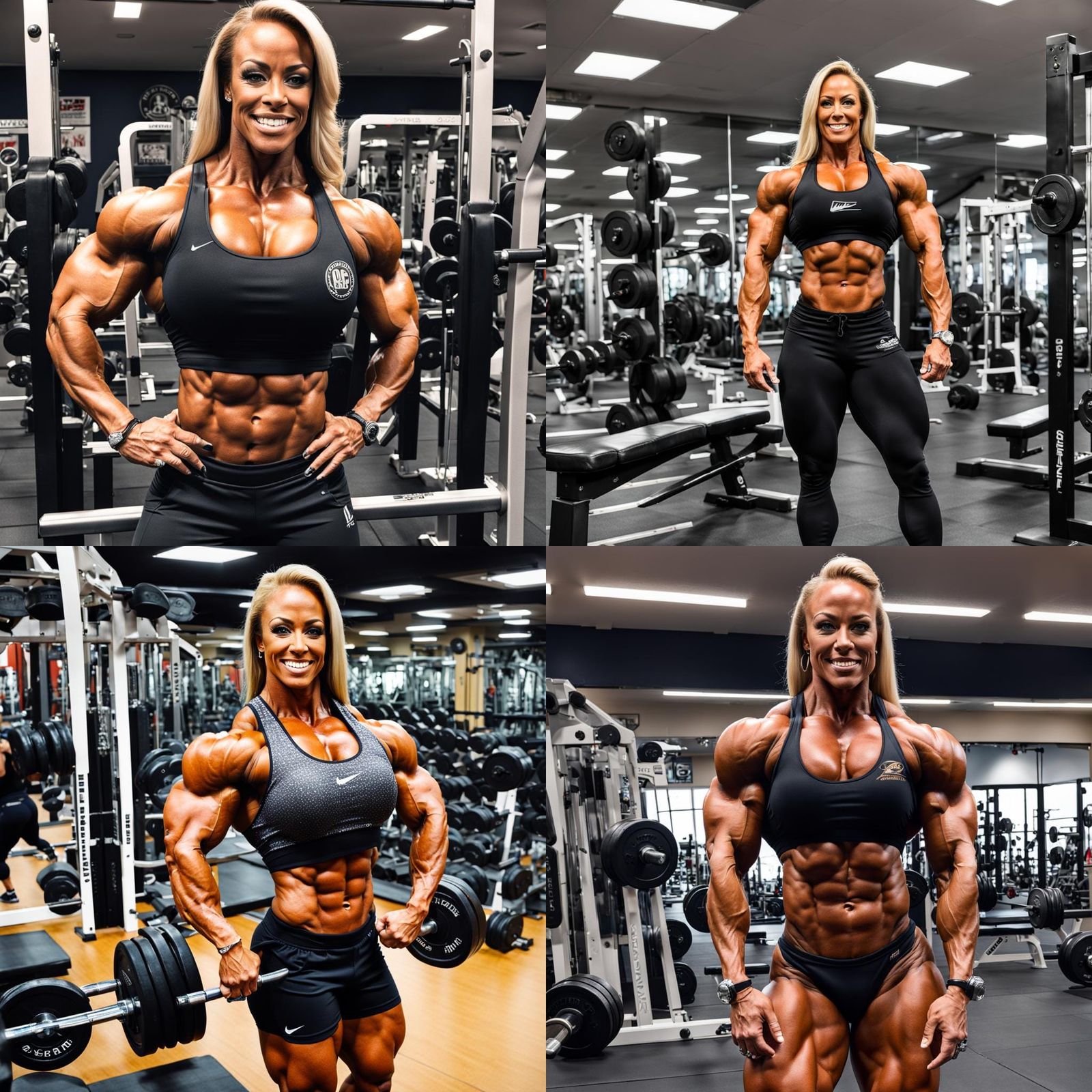 Female Bodybuilder Gym Pose