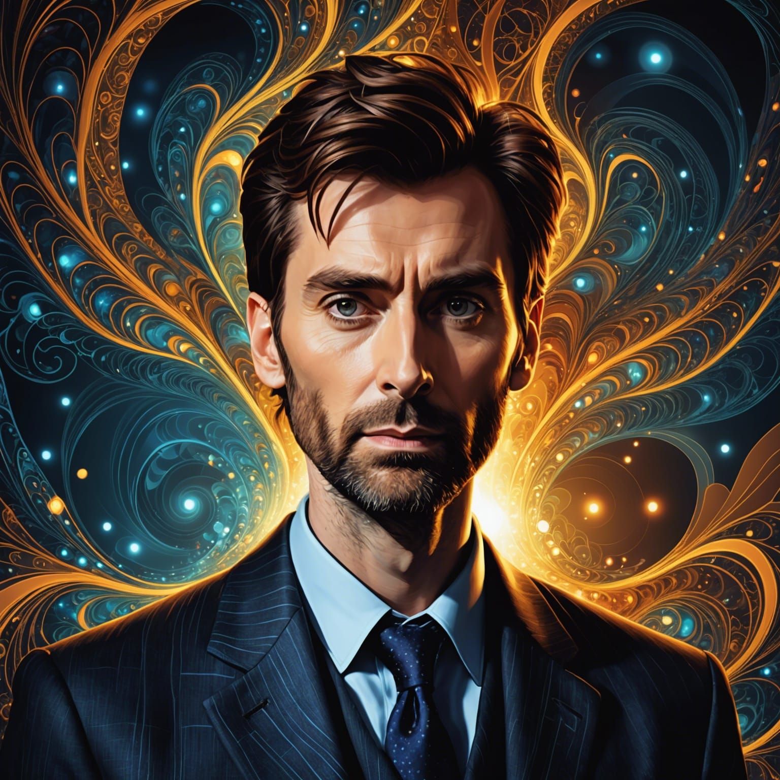 Mystic Portrait of David Tennant with Dynamic Lighting