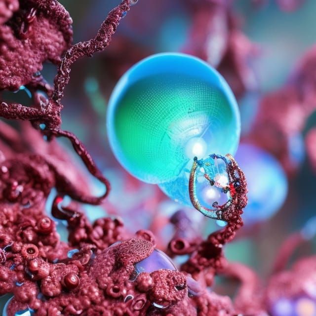 Eldritch Bio Horror Nanobot-Droplets Shot with Macro-Lens III