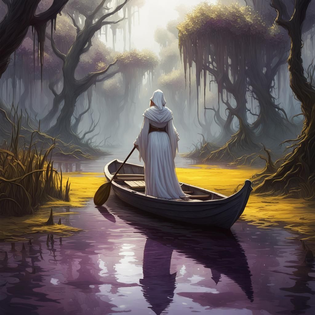 Swamp Boat: Dark Fantasy Concept Art