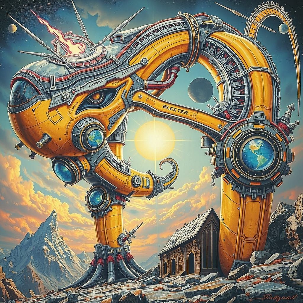 Dramatic Golden Light Cinematic Masterpiece in Maximalist St...