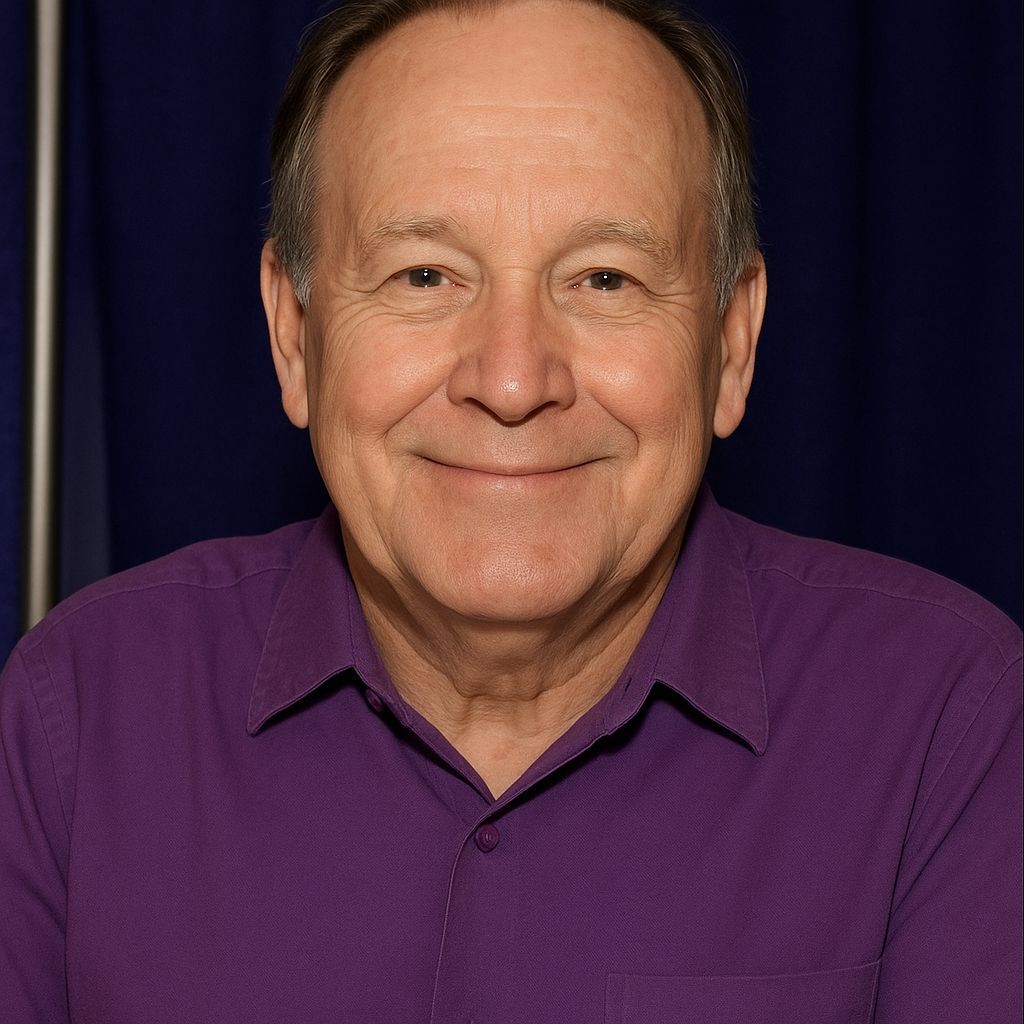 Classic Portrait of a Man in Purple Shirt