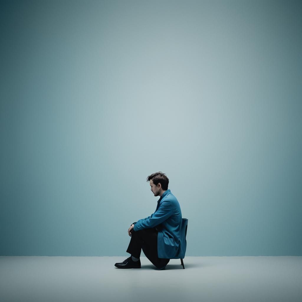 Pop Art Portrait in Gradient Blues