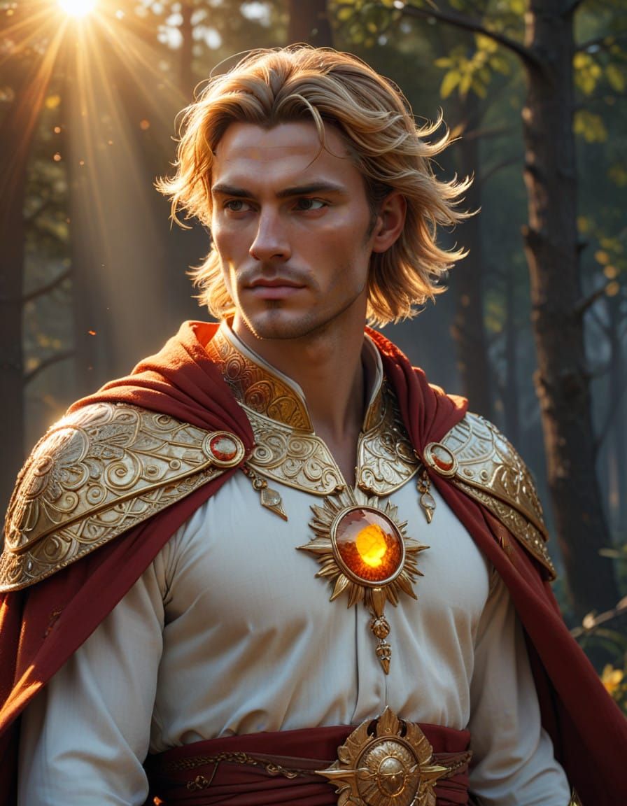 Regal Sun God in Golden Splendor