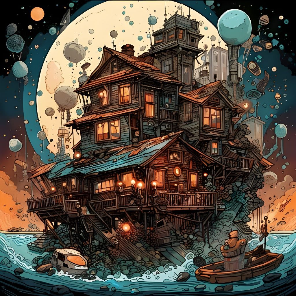 AI-Generated Chaos Mansion Digital Art