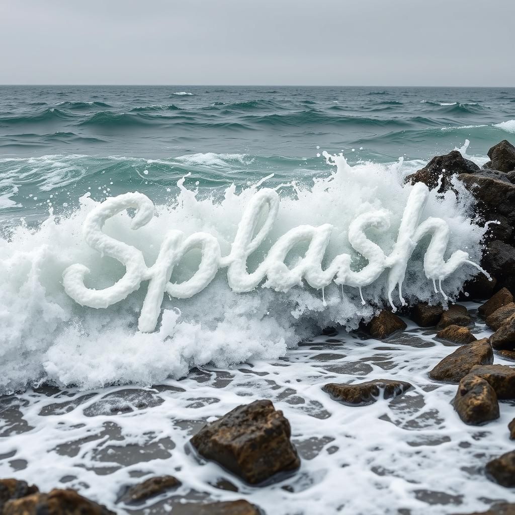 Ocean Wave Creates "Splash" Word Art