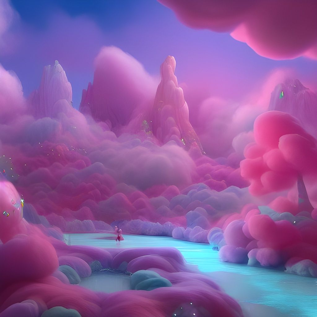Pastel Cotton Candy Land: Fantasy Concept Art