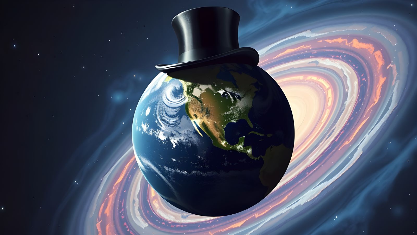 Earth in Top Hat in Cosmic Space