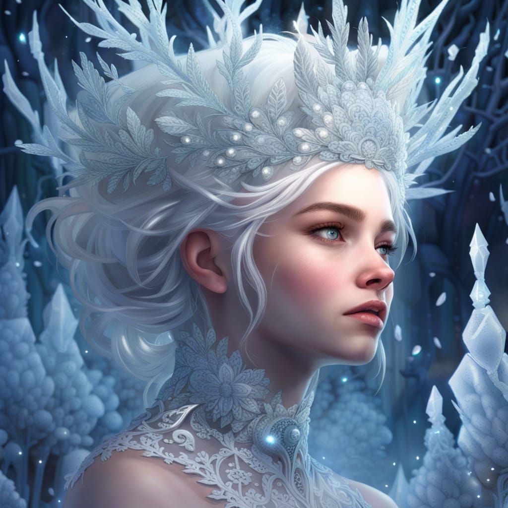 Icy Girl Portrait in Luminist Style
