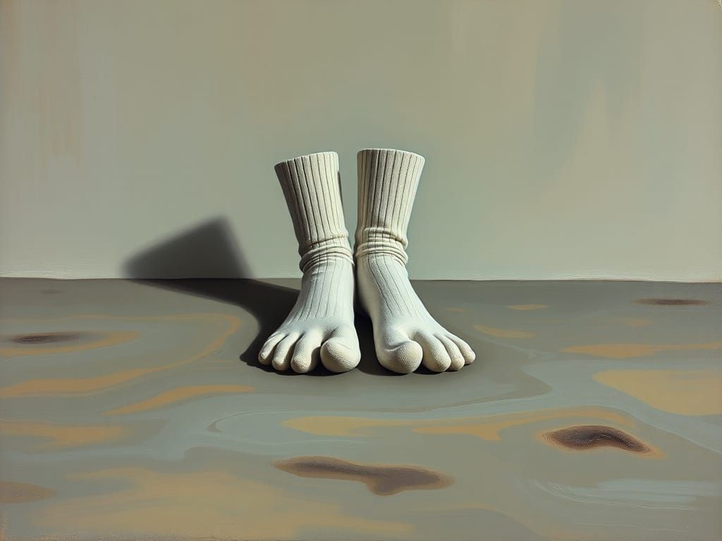 Surreal Toe Socks in Dreamlike Setting