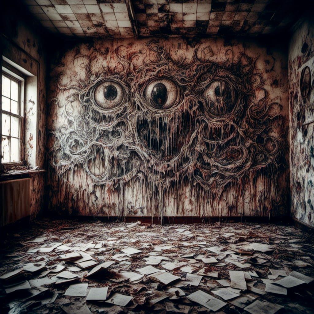 Macabre Satanic Drawings in Abandoned School