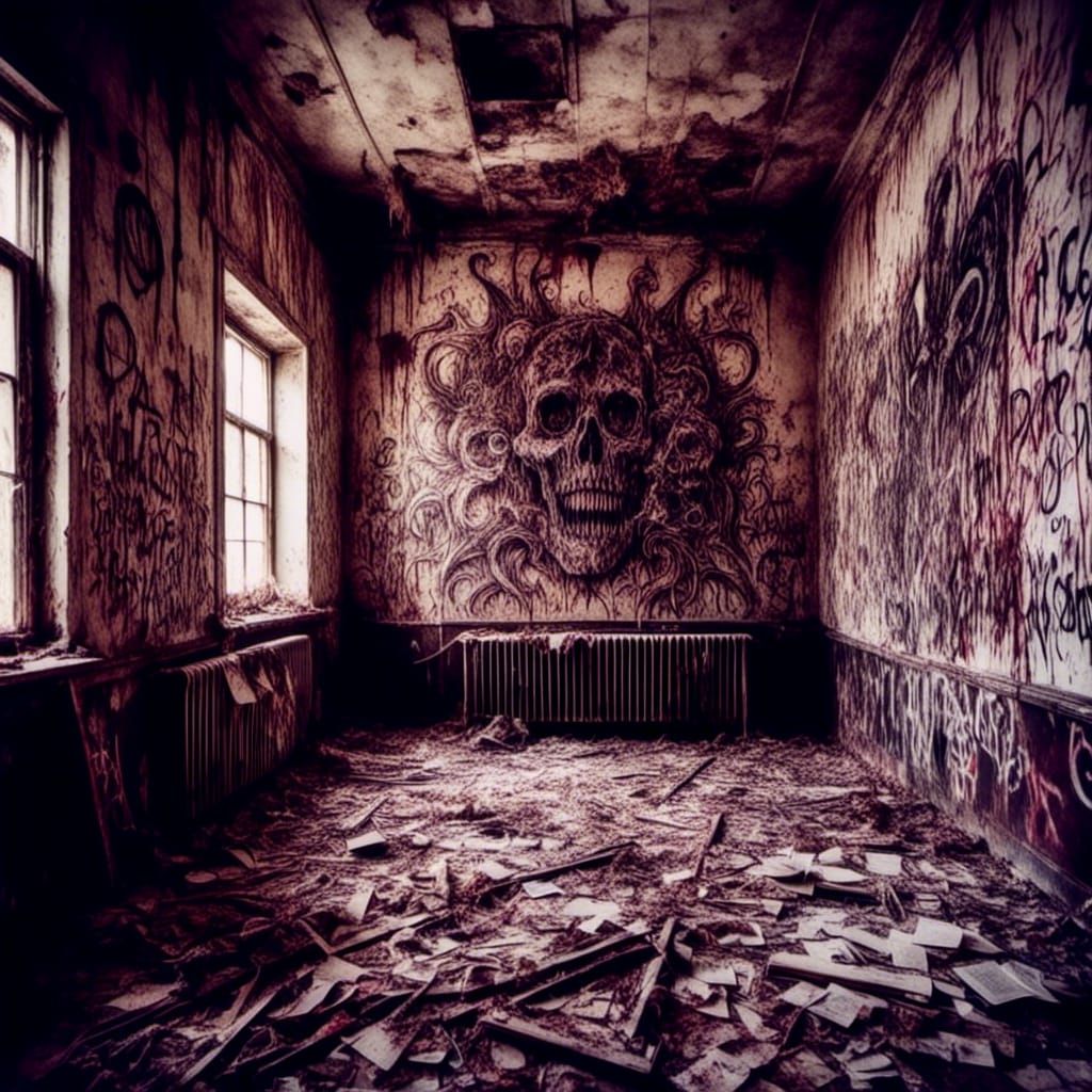 Macabre Satanic Drawings in Abandoned School