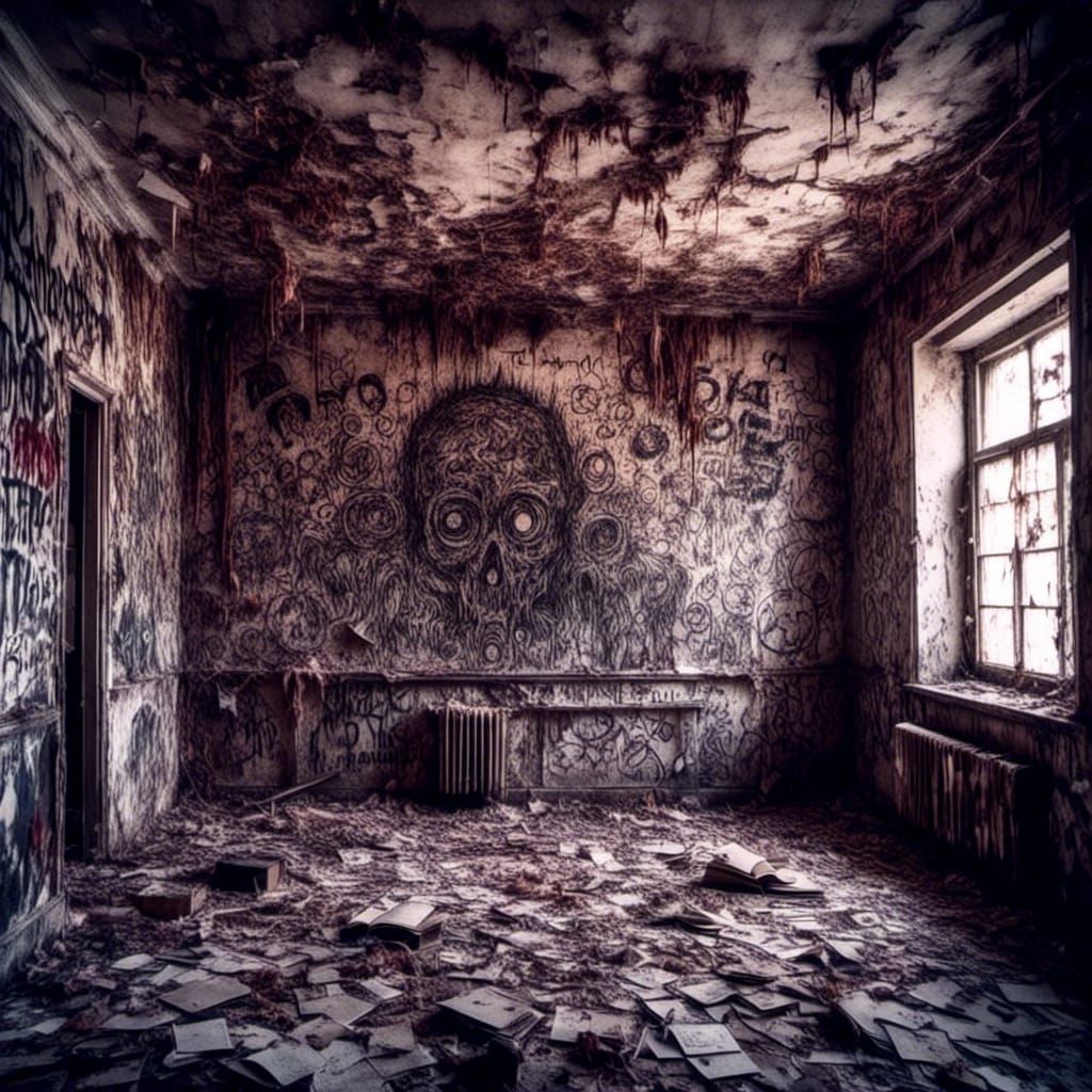 Macabre Satanic Drawings in Abandoned School