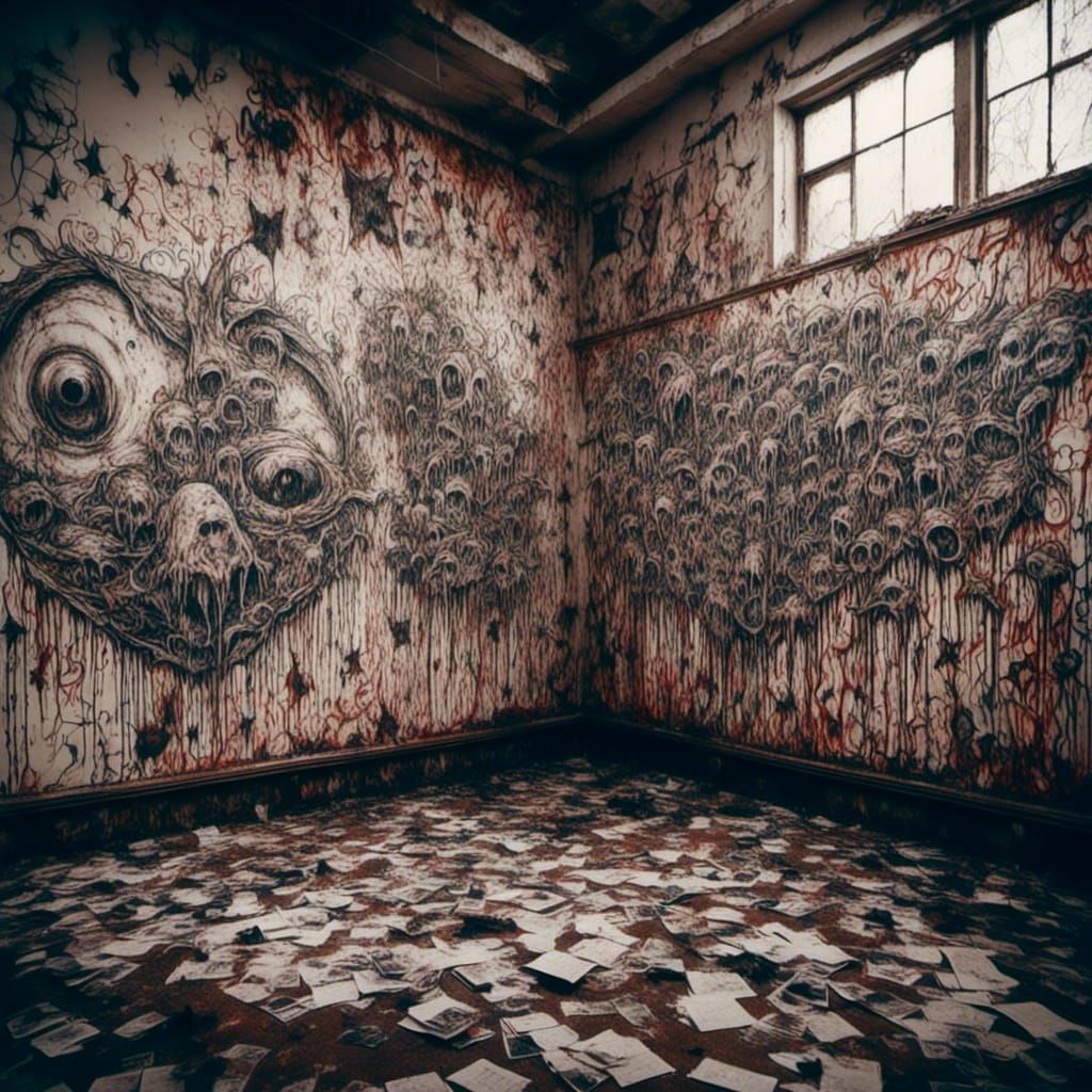 Macabre Satanic Drawings in Abandoned School