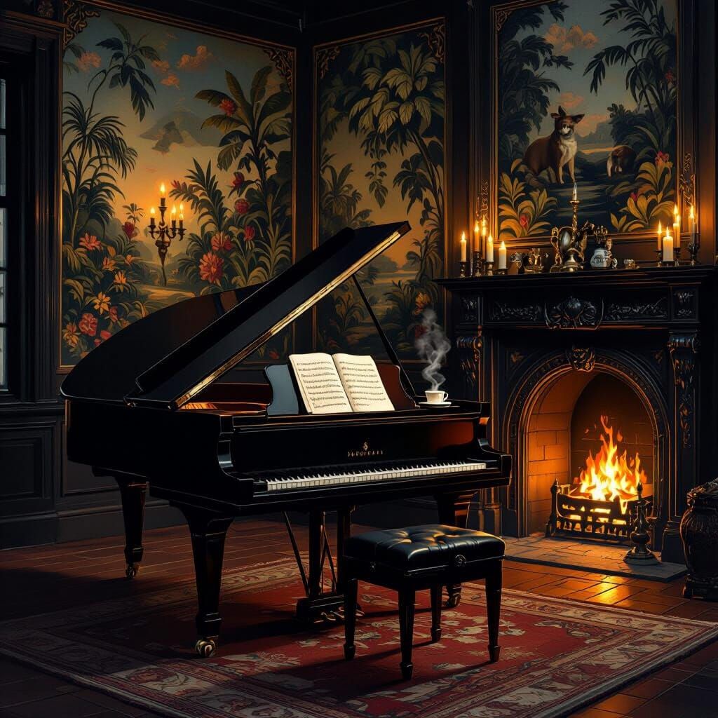 Victorian Room with Piano in Gurney Style