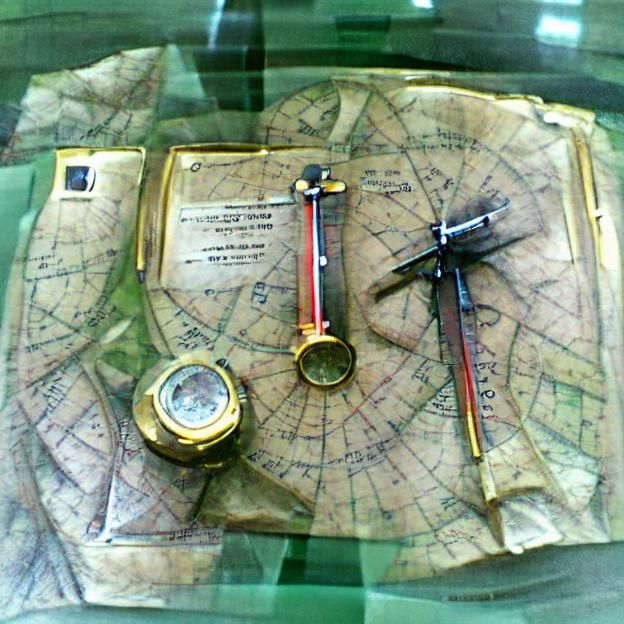 Vintage Map and Compass Illustration