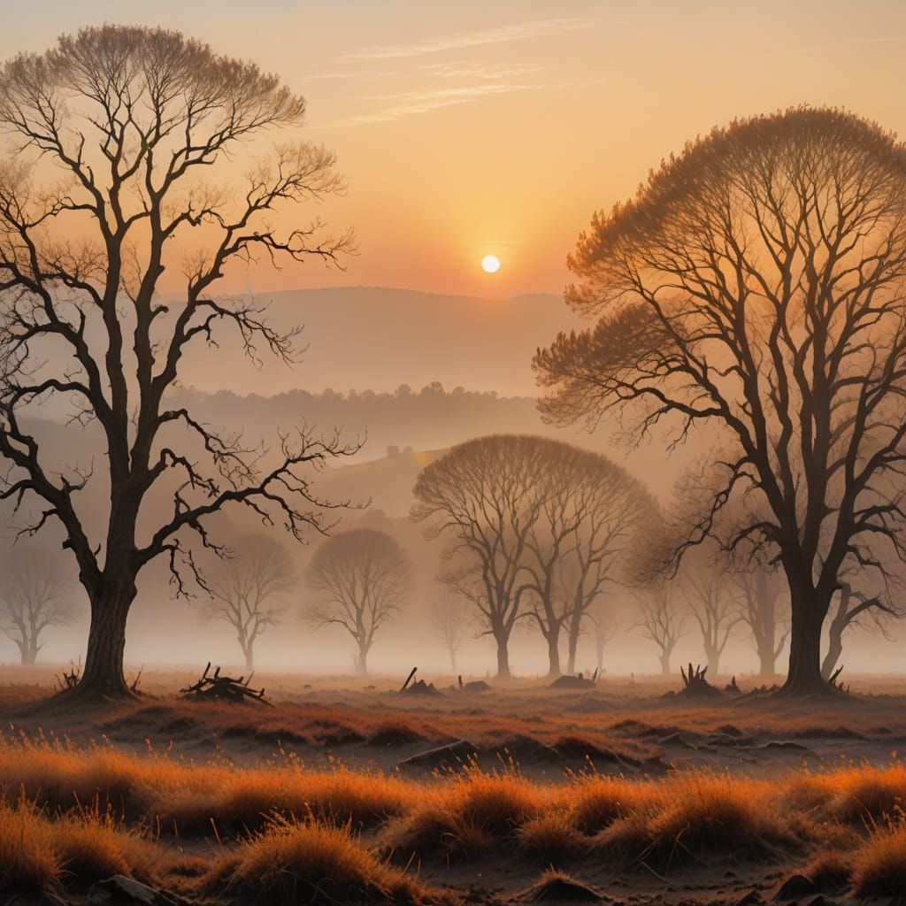 Whimsical Dreamscapes in Warm Oil Painting Style