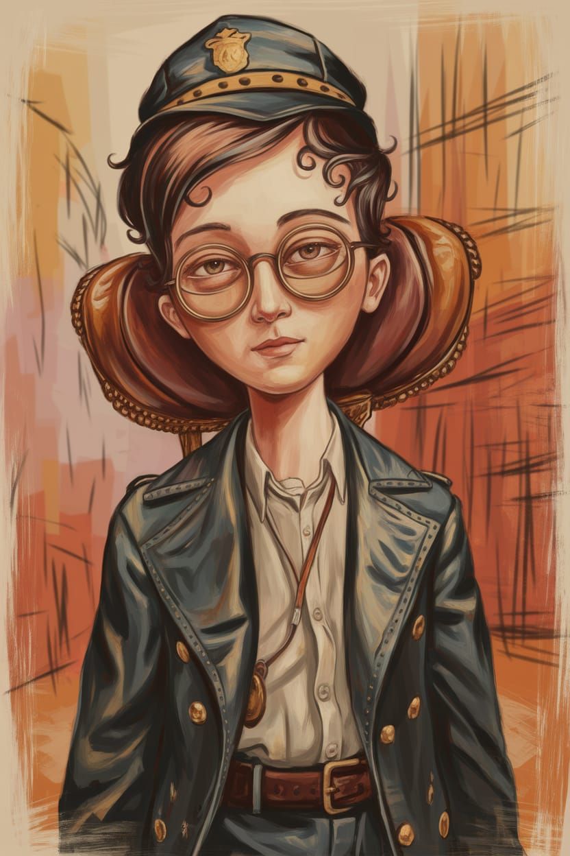 Elegant Inspector Observes Bustling City from Modern Europea...