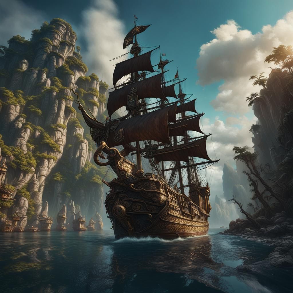 Fantastical Matte Painting with Deep Color and Intricate Det...