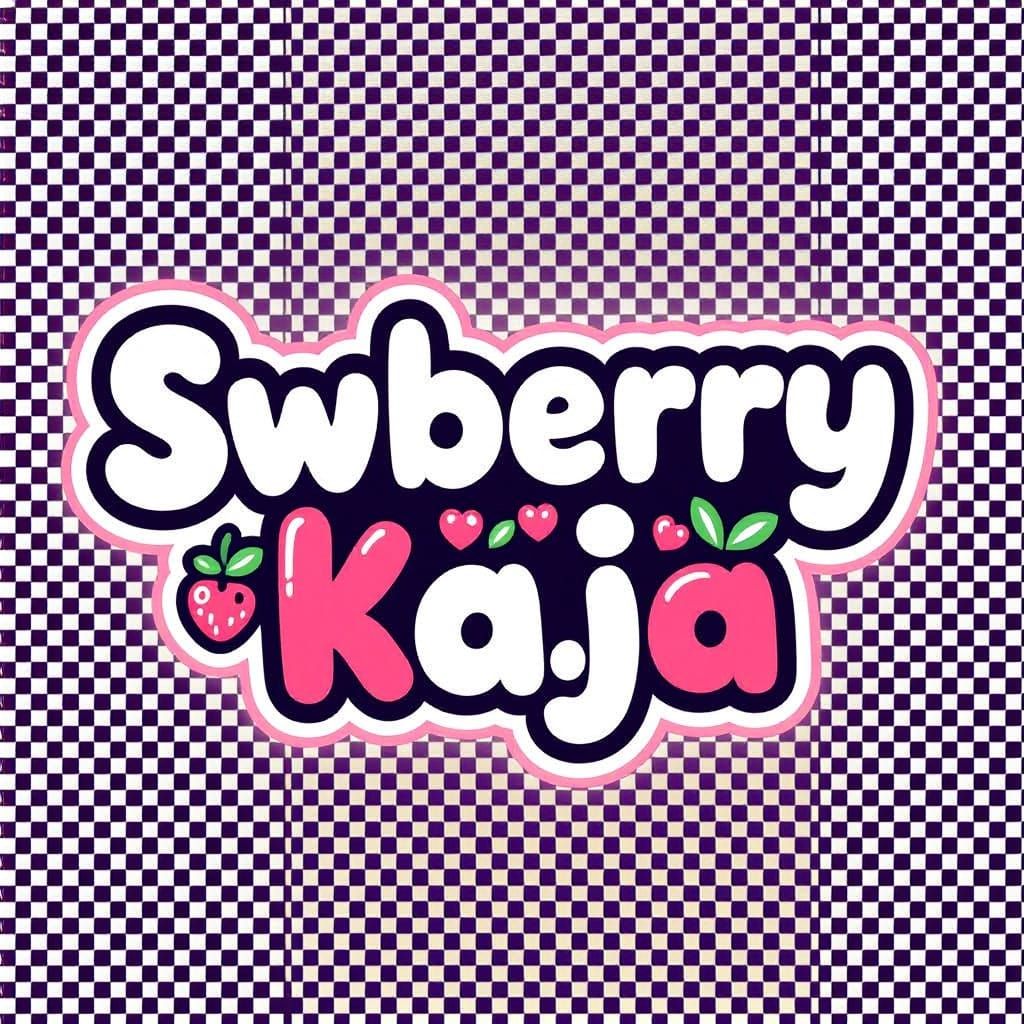 Cute "swberrykaja" Watermark in Bubbly Font