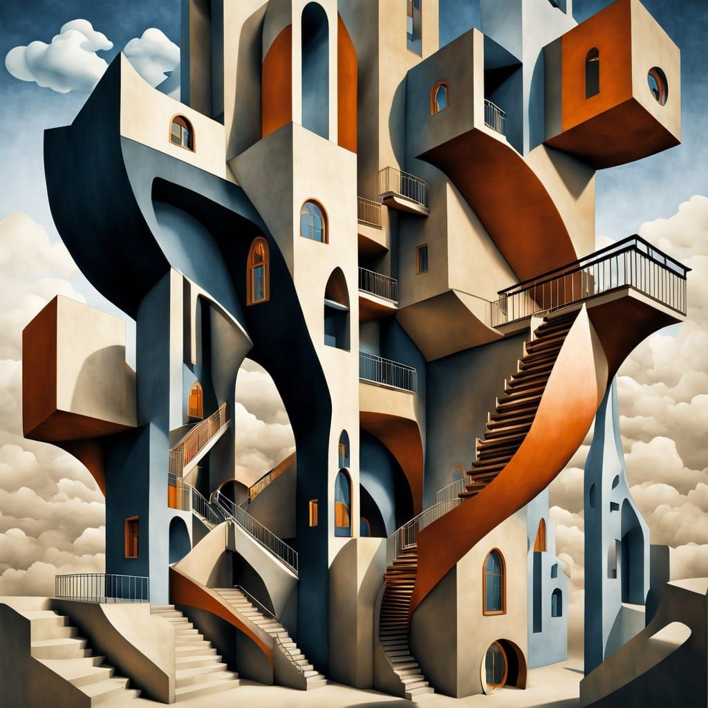 Surrealistic Escher architecture
