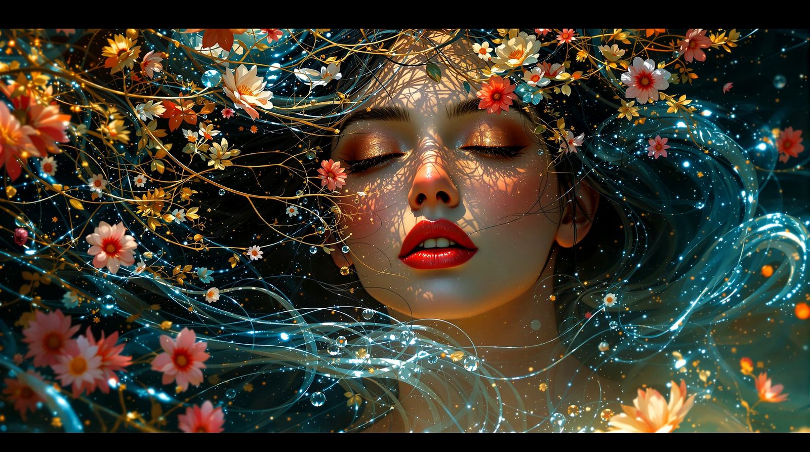 Art Nouveau Ethereal Portrait in Matte Painting Style