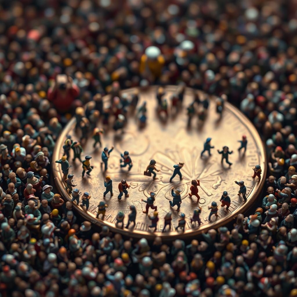 A trillion people on top a penny