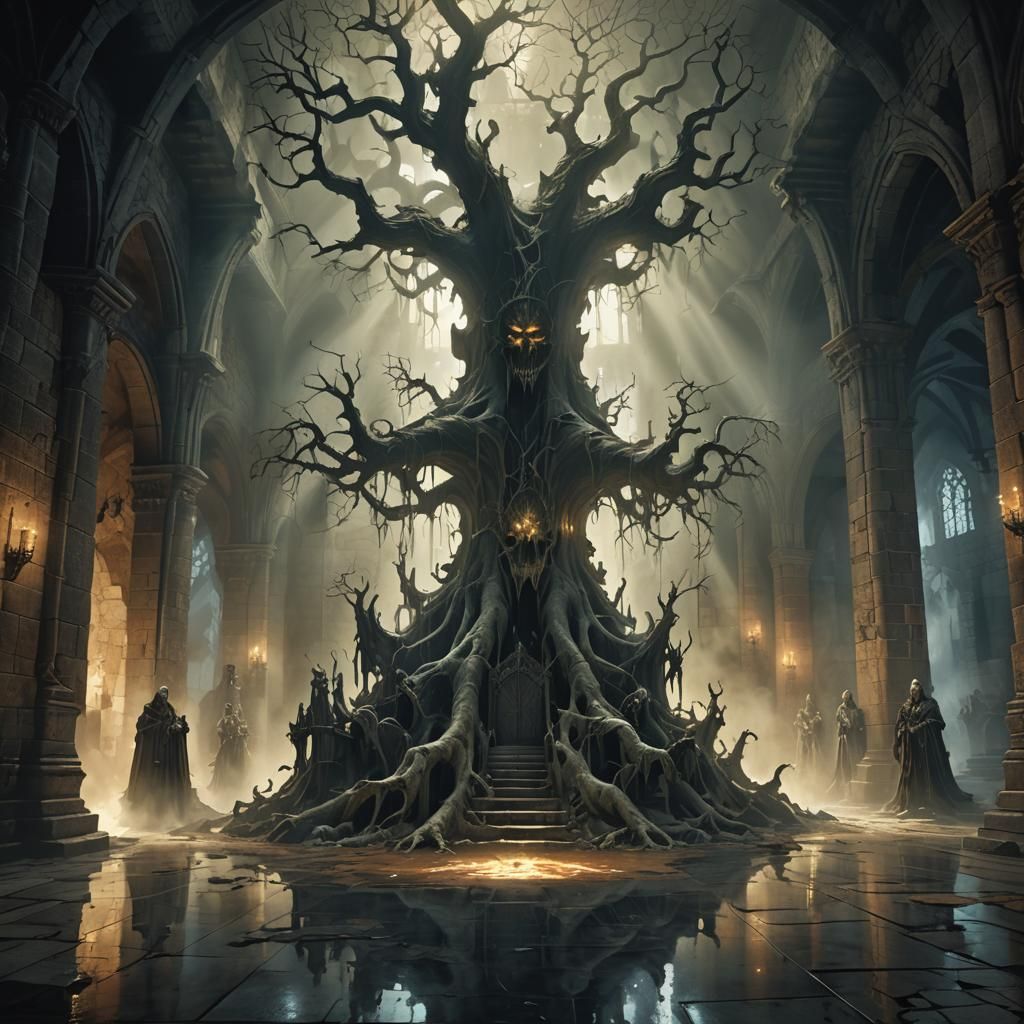 Ghoulish Haunting in Dark Fantasy Art Style