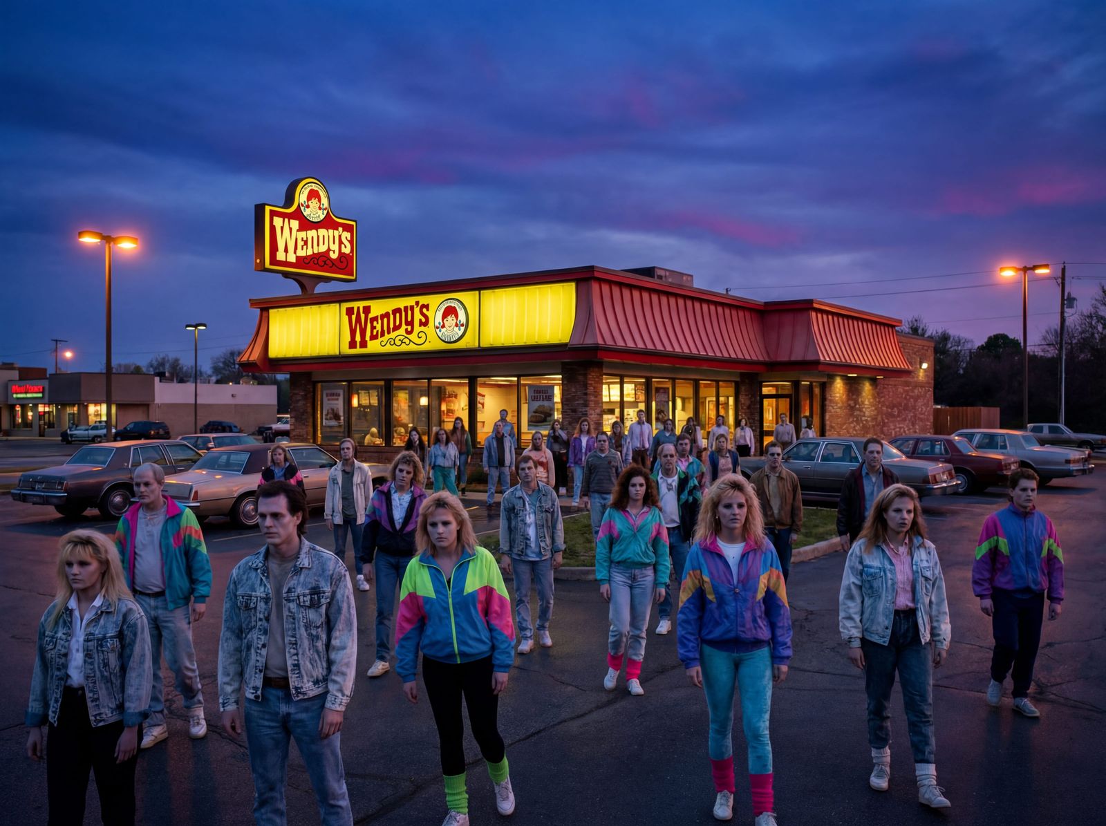 80s Zombies Relax at Wendy's Restaurant