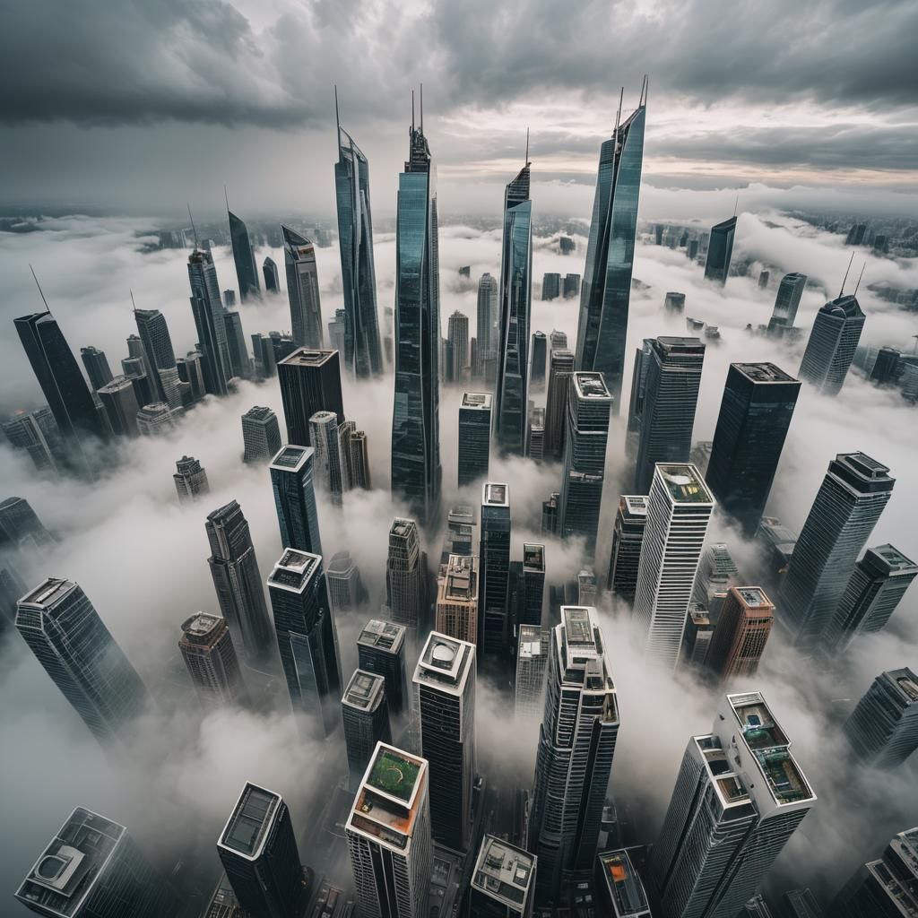 Dreamlike Metropolis with Gravity-Defying Architecture