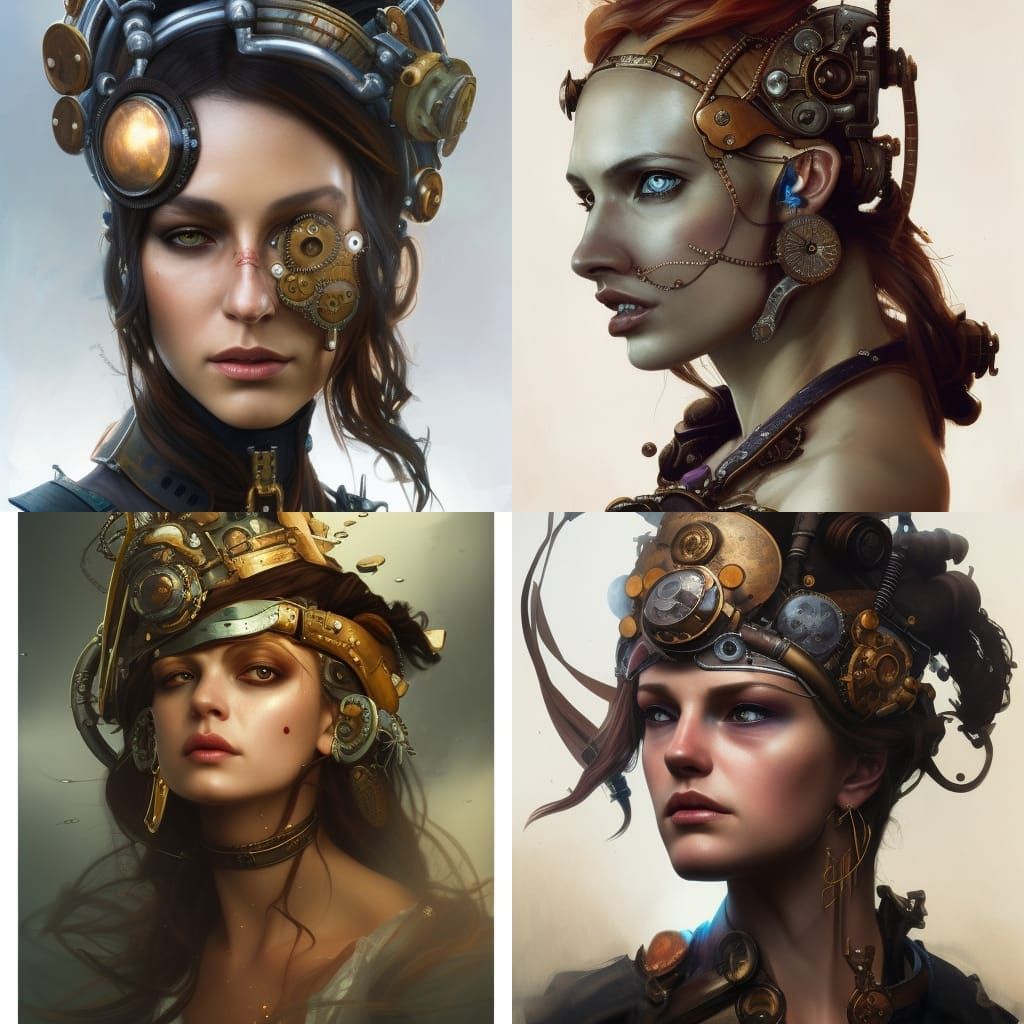 Steampunk Pirate Queen Portrait in 8K Resolution