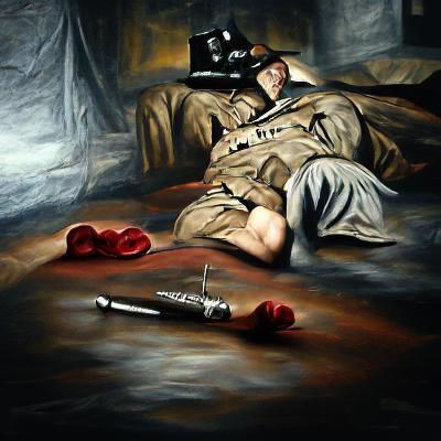 Wounded Soldier in Noir Renaissance Style
