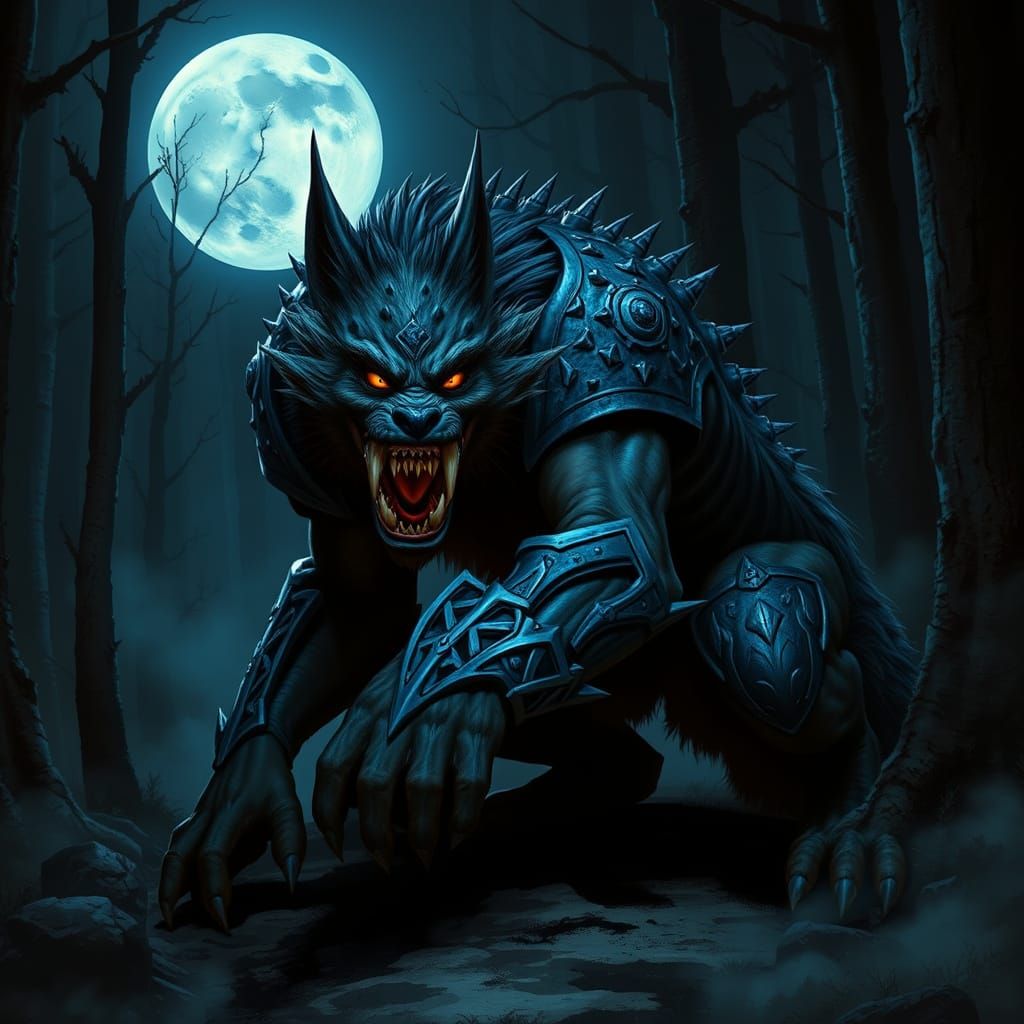 Moonlit Beast of the Misty Forest