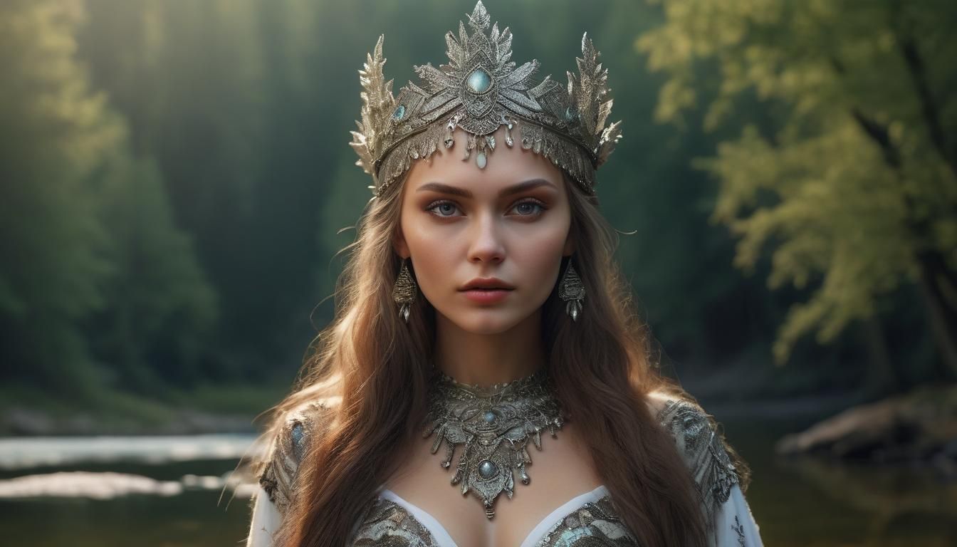 Slavic Enchantress Portrait in Hyperrealistic Detail