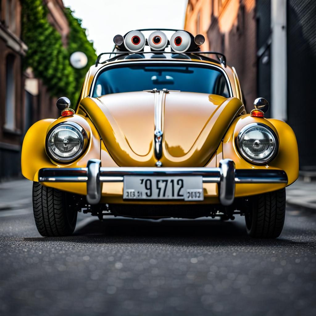 Volkswagen Beetle with Googly Eyes