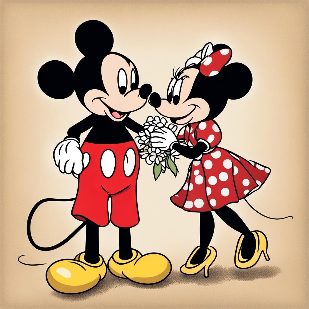 Mickey and Minnie Balloon Animal Tableau