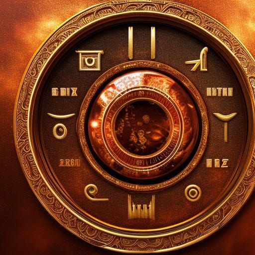 Zodiac Signs in Copper, Ultra Realistic Oil Painting