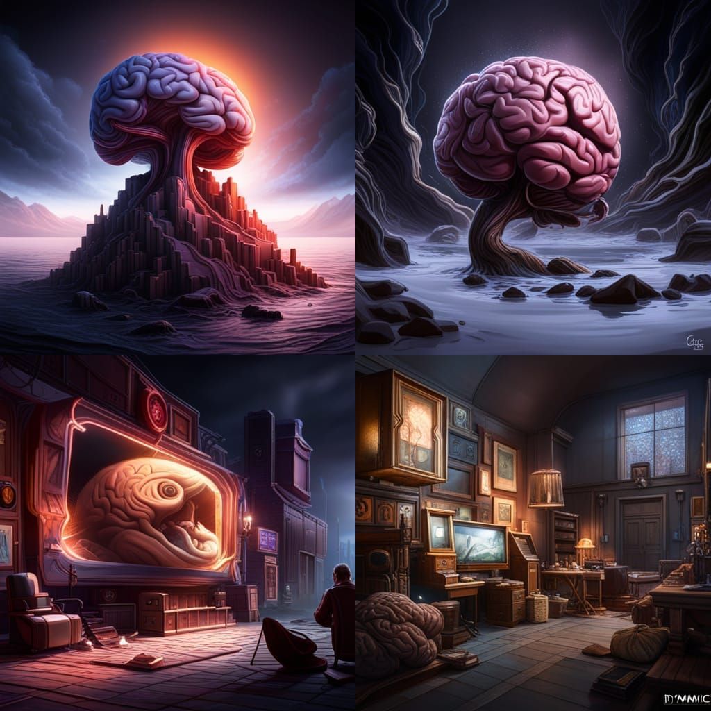Brain Washed by TV: Dark Fantasy Art