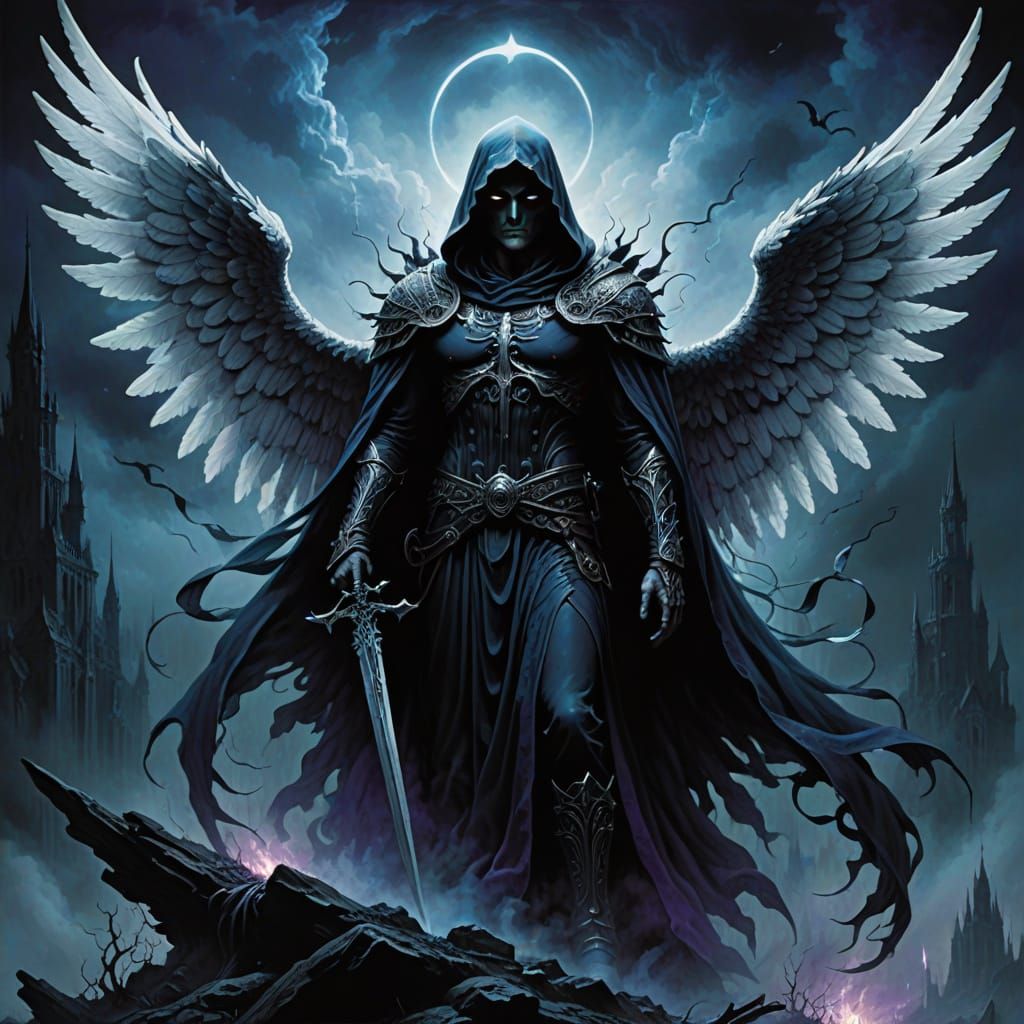 Gothic Angel of Death in Mysterious Twilight