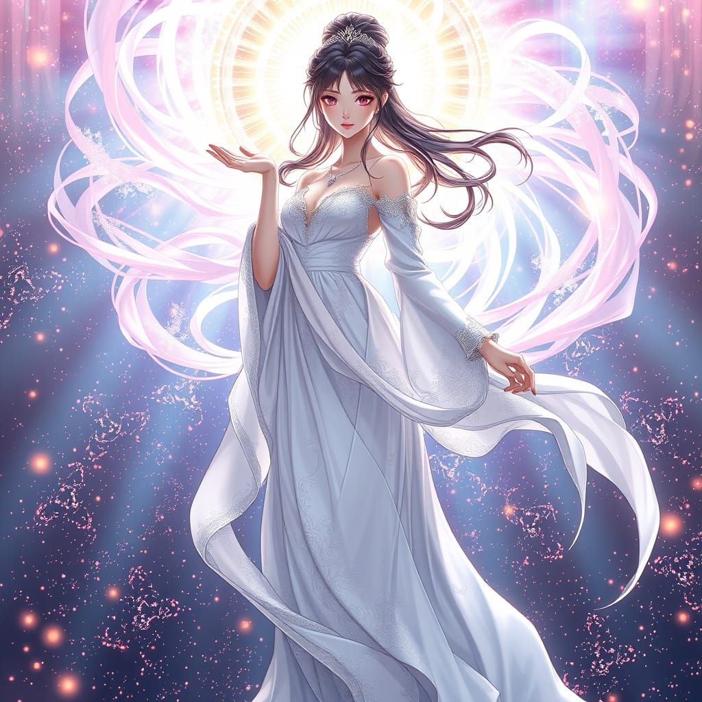 Celestial Goddess in Vibrant Reality Distortions