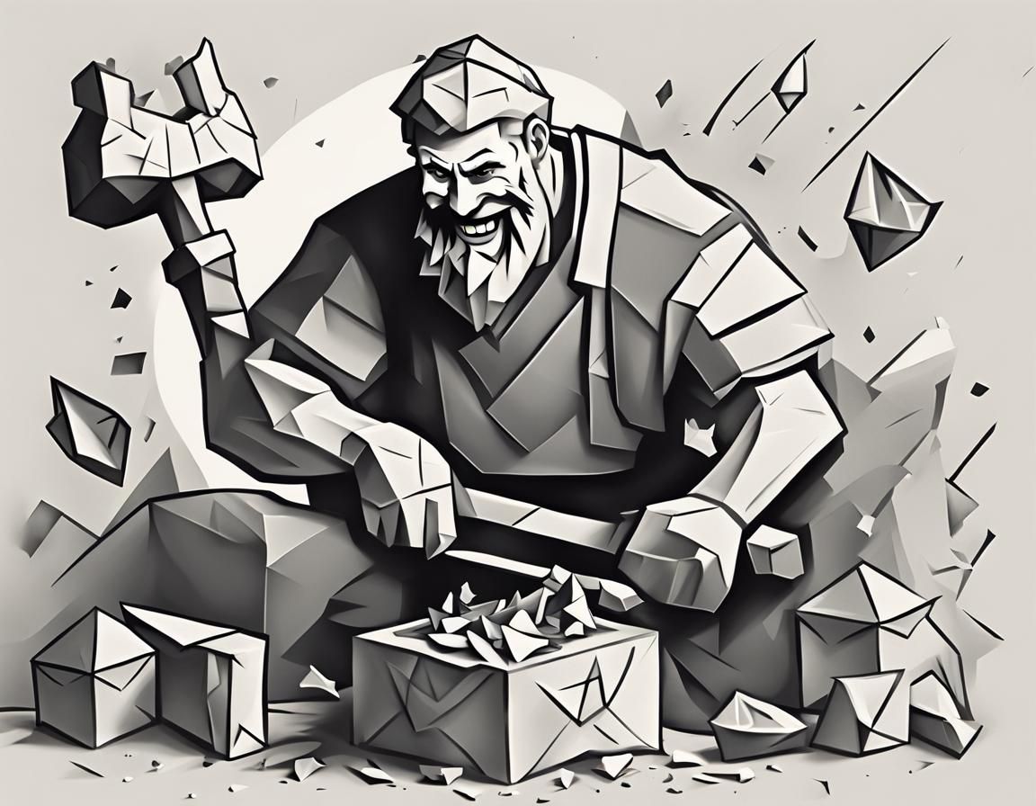 Blacksmith Worships Embers with Origami Thor's Hammer