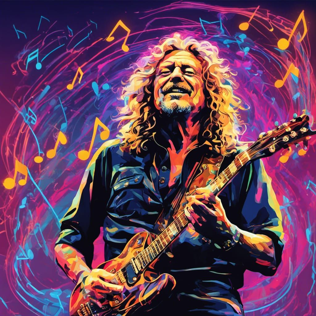 Robert Plant Inspired Neon Music Waves