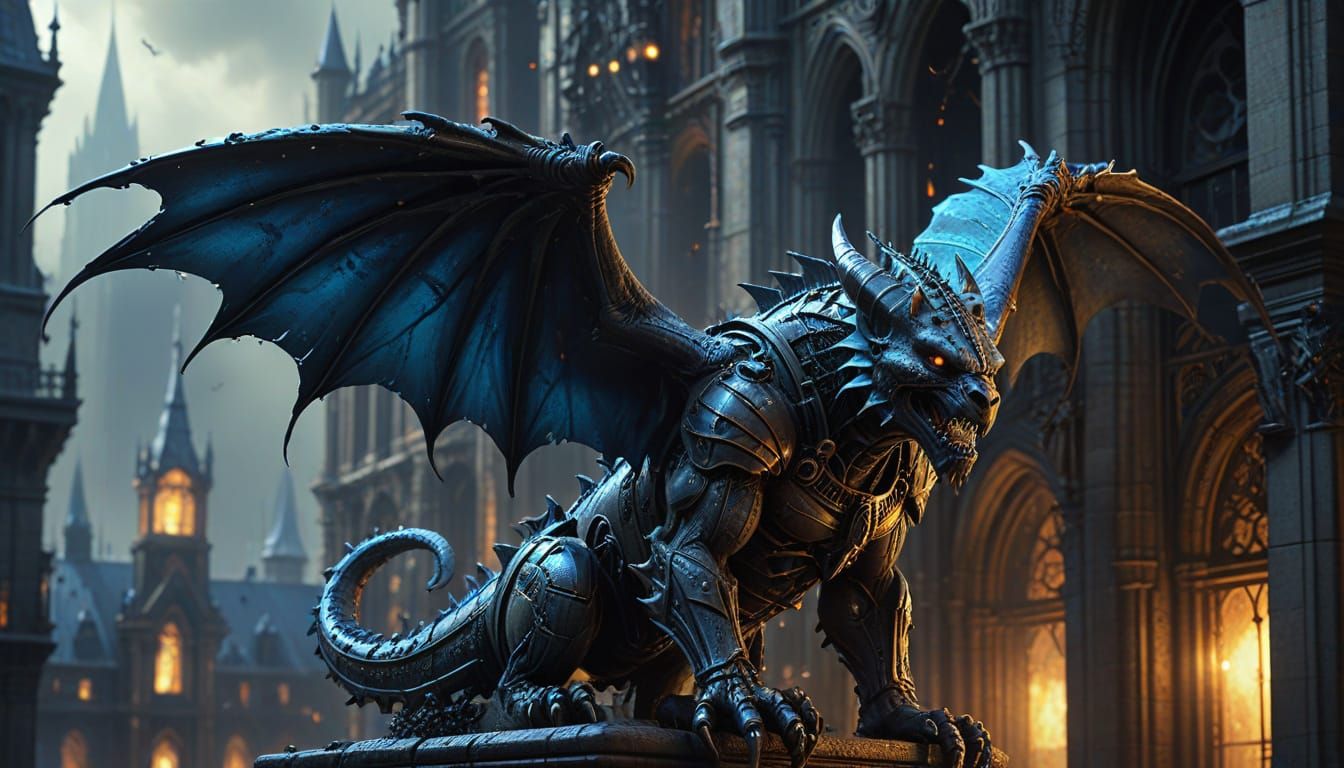 Gothic Steampunk Gargoyles on Victorian Skyscrapers