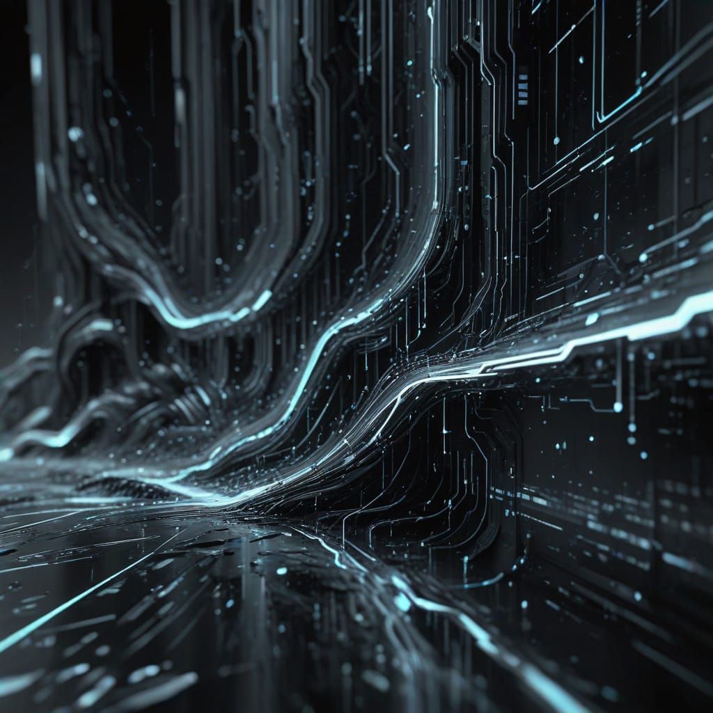 Monochromatic Abstract Data Stream in Minimalist Futuristic ...